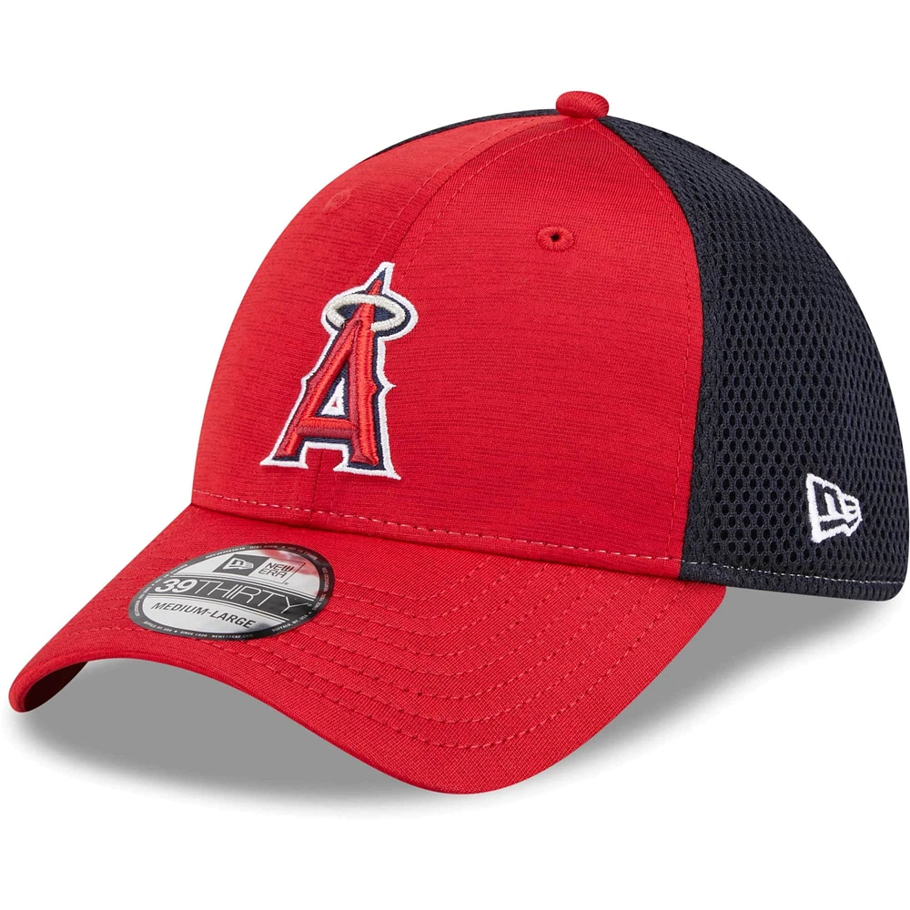 Men's New Era Red Los Angeles Angels Neo 39THIRTY Flex Hat