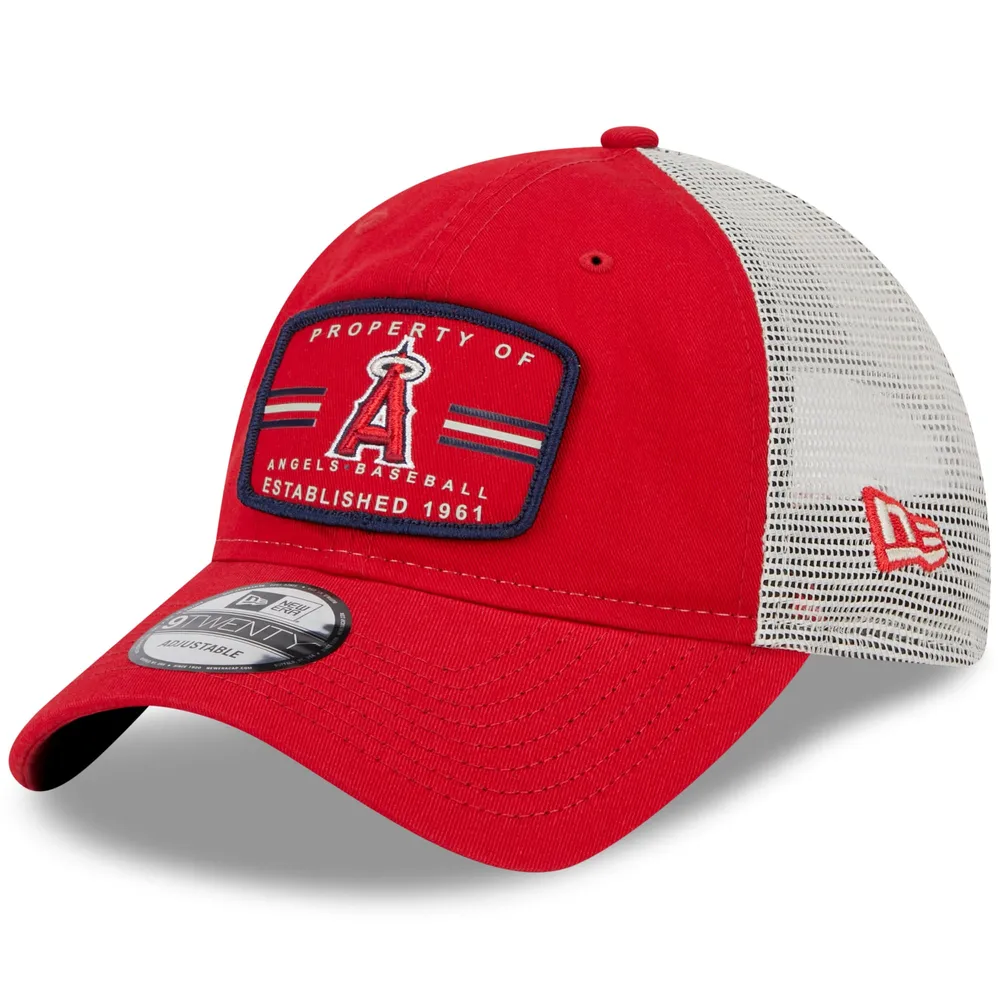 Men's Majestic Red/White Los Angeles Angels Foam Trucker Snapback Hat