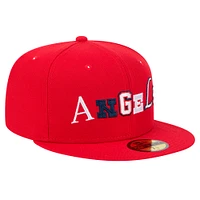 Men's New Era Red Los Angeles Angels Ransom 59FIFTY Fitted Hat