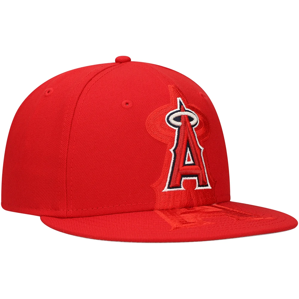 Casquette ajustée 59FIFTY rouge Los Angeles Angels Shadow Logo pour hommes New Era