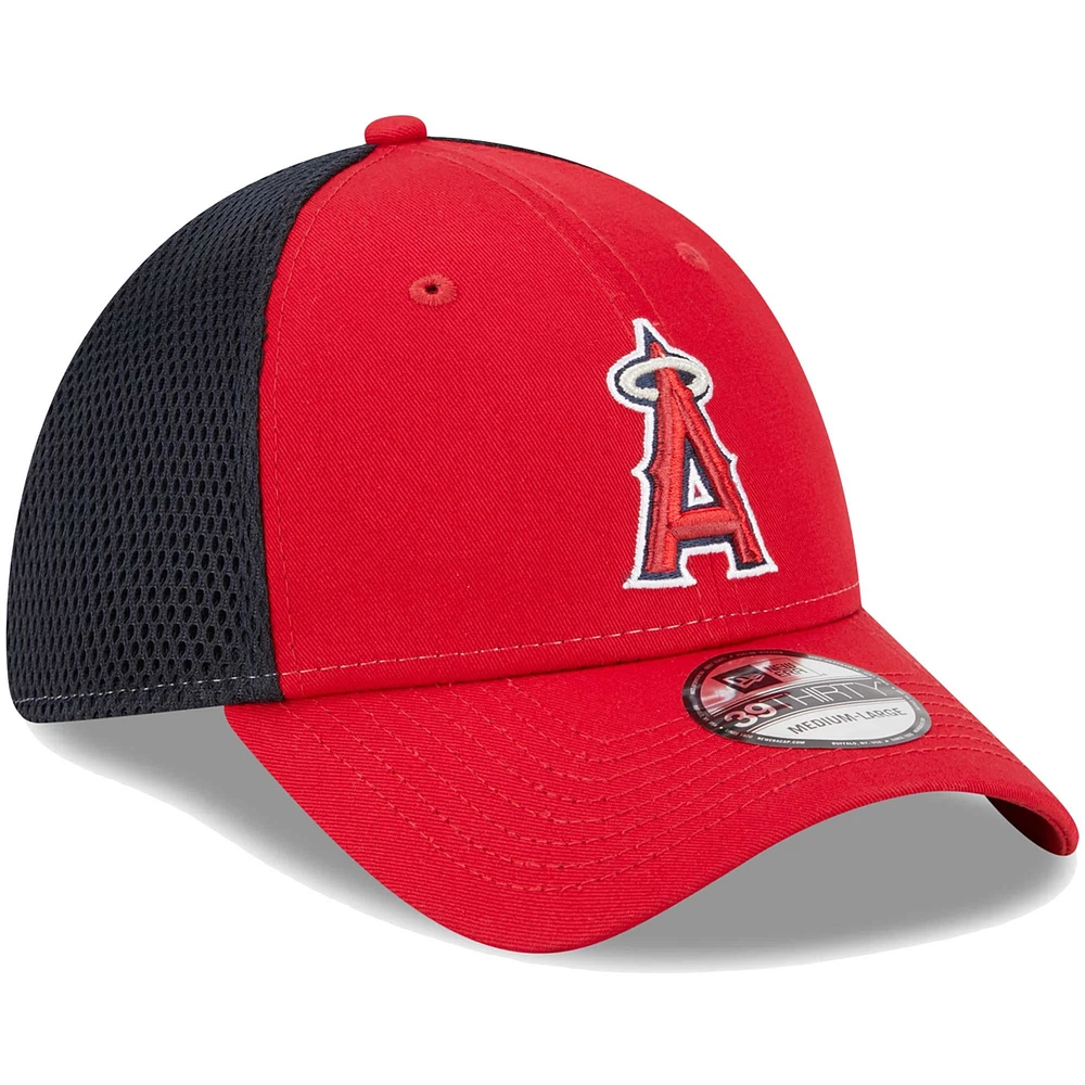 Men's New Era Red Los Angeles Angels Team Neo 39THIRTY Flex Hat