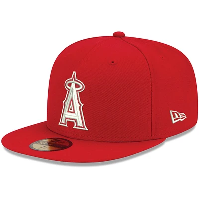 Casquette ajustée 59FIFTY blanche avec logo Los Angeles Angels New Era pour homme