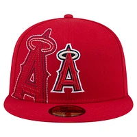 Men's New Era Red Los Angeles Angels Yarn Stitch 59FIFTY Fitted Hat