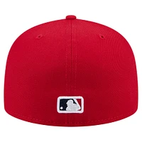 Men's New Era Red Los Angeles Angels Yarn Stitch 59FIFTY Fitted Hat