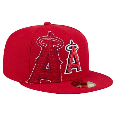 Men's New Era Red Los Angeles Angels Yarn Stitch 59FIFTY Fitted Hat