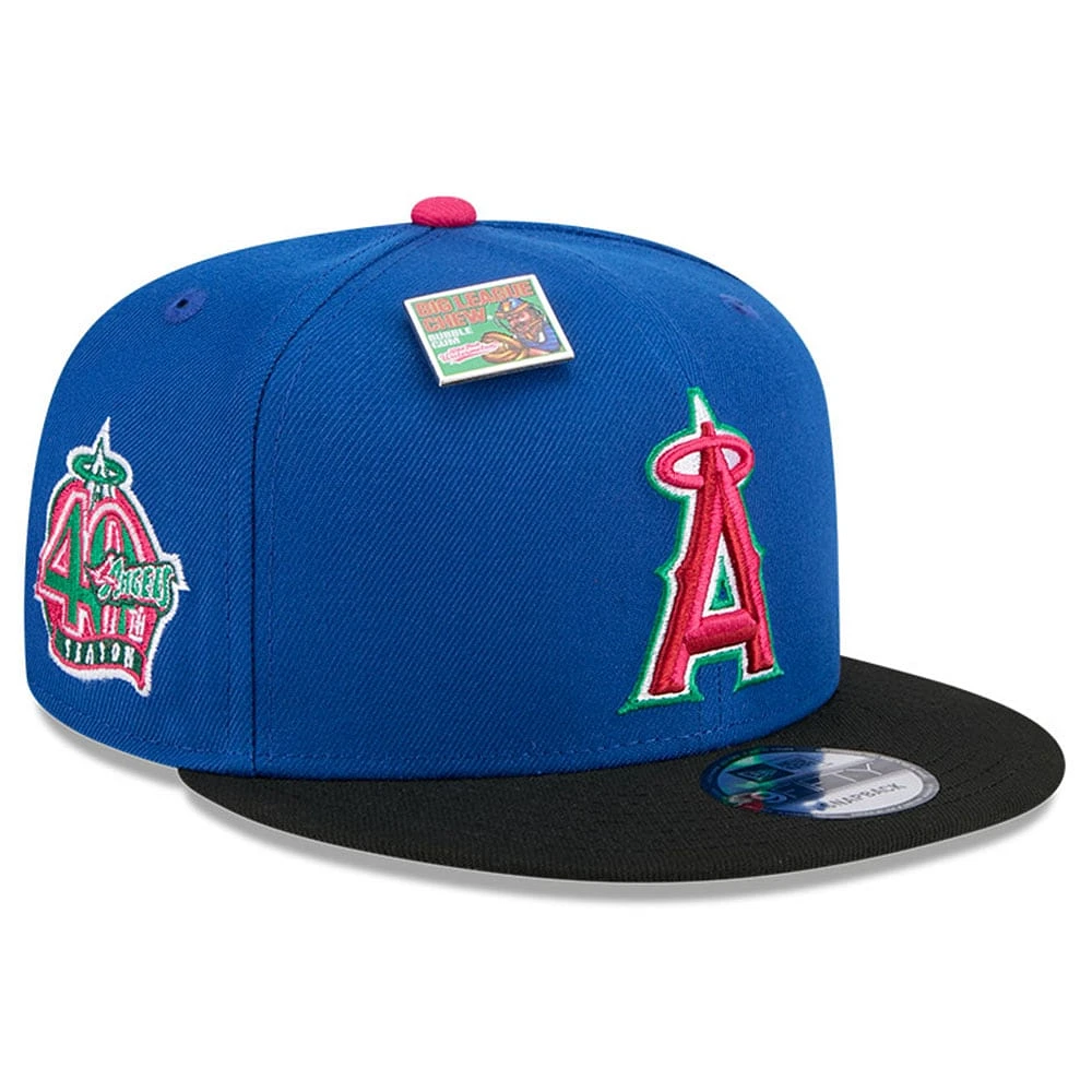 Casquette Snapback 9FIFTY New Era Royal/Noir Los Angeles Angels Watermelon Big League Chew Flavor Pack pour hommes