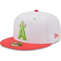 Casquette ajustée 59FIFTY Los Angeles Angels 50th Anniversary Strawberry Lolli New Era pour homme, blanc/corail