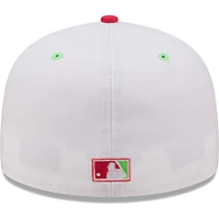 Men's New Era White/Coral Los Angeles Angels 50th Anniversary Strawberry Lolli 59FIFTY Fitted Hat