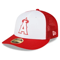 Men's New Era  White/Red Los Angeles Angels 2023 On-Field Batting Practice Low Profile 59FIFTY Fitted Hat