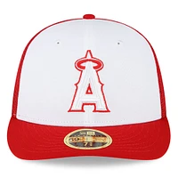 Men's New Era  White/Red Los Angeles Angels 2023 On-Field Batting Practice Low Profile 59FIFTY Fitted Hat