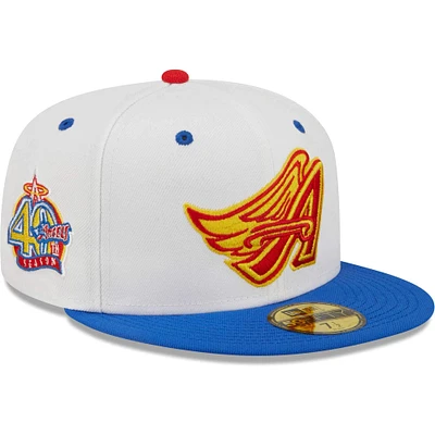 Casquette ajustée New Era Los Angeles Angels 40th Season Cherry Lolli 59FIFTY pour homme - Blanc/Royal