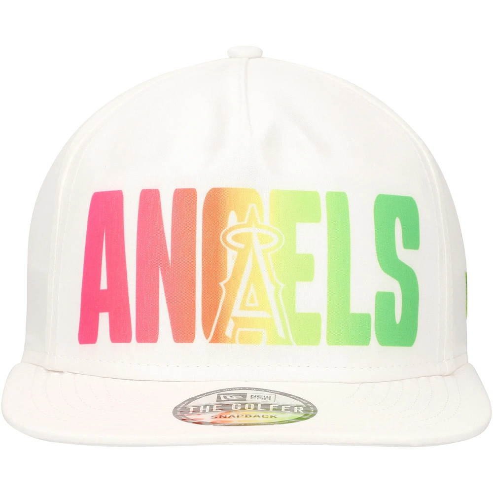 Men's New Era White Los Angeles Angels Spring Spectrum Golfer Snapback Hat