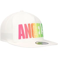 Casquette snapback Spring Spectrum Golfer New Era blanche des Los Angeles Angels pour hommes