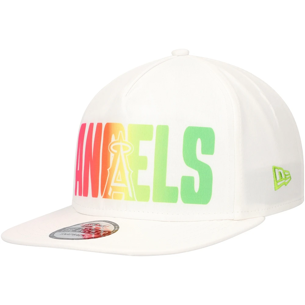 Casquette snapback Spring Spectrum Golfer New Era blanche des Los Angeles Angels pour hommes