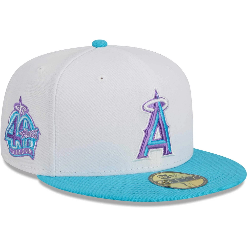 Casquette ajustée 59FIFTY Los Angeles Angels Vice New Era blanche pour homme