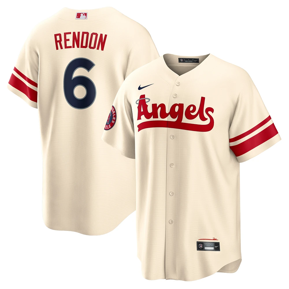 Maillot de joueur réplique Nike Anthony Rendon crème Los Angeles Angels City Connect pour homme