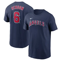 T-shirt avec nom et numéro Nike Anthony Rendon pour hommes, bleu marine, Los Angeles Angels Fuse