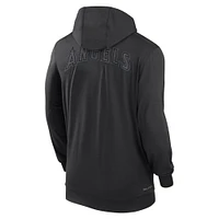 Men's Nike Black Los Angeles Angels Authentic Collection Travel Performance Lightweight Full-Zip Hoodie