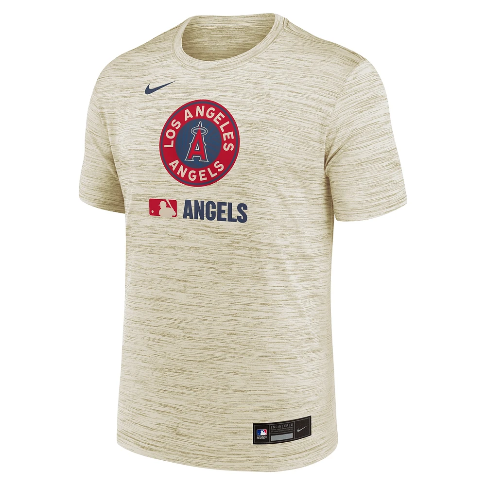 Men's Nike  Cream Los Angeles Angels 2025 City Connect Authentic Collection Velocity Performance T-Shirt