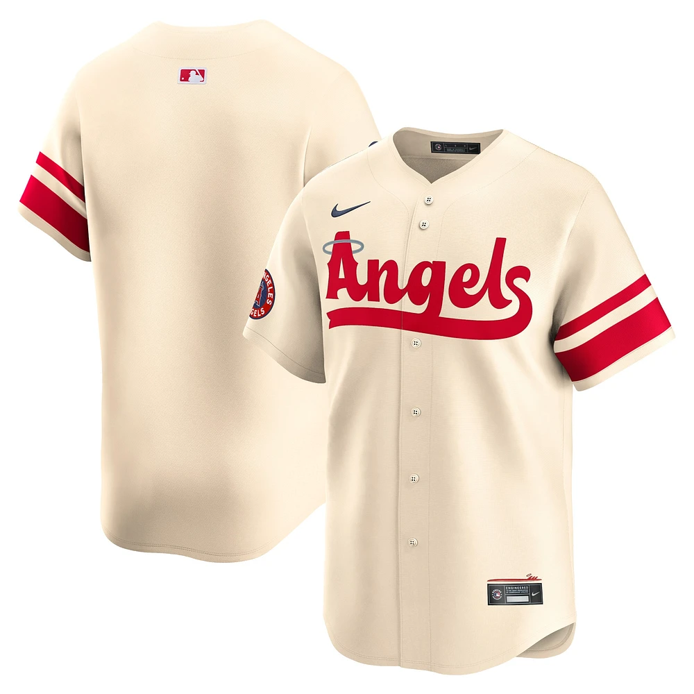 Men's Nike  Cream Los Angeles Angels City Connect Limited Jersey