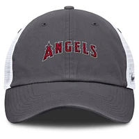 Men's Nike Gray Los Angeles Angels Wordmark Club Adjustable Trucker Hat