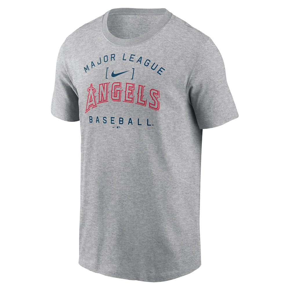 T-shirt Nike gris chiné Los Angeles Angels Home Team Athletic Arch pour homme