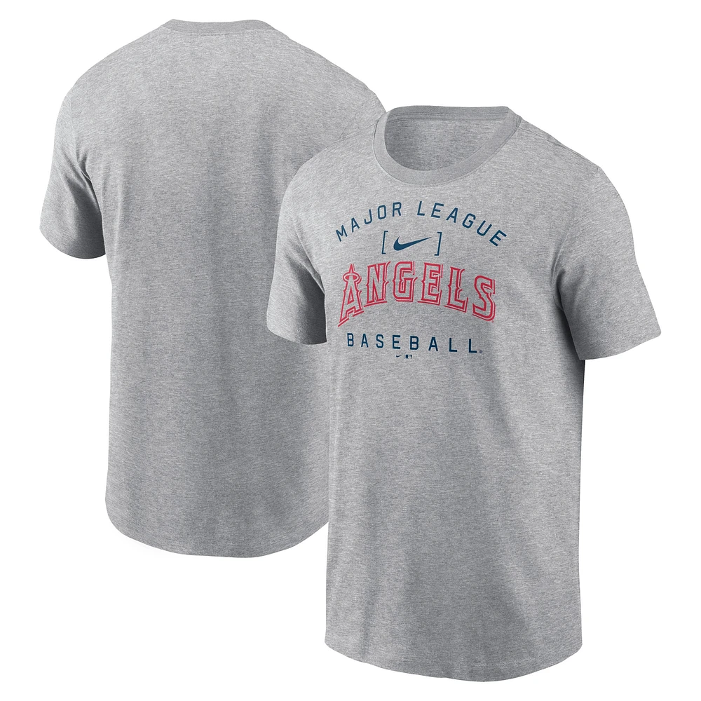 T-shirt Nike gris chiné Los Angeles Angels Home Team Athletic Arch pour homme