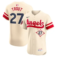 Maillot Nike Mike Trout crème pour homme des Los Angeles Angels City Connect Elite Player