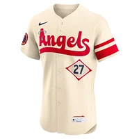 Maillot Nike Mike Trout crème pour homme des Los Angeles Angels City Connect Elite Player