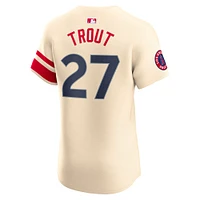 Maillot Nike Mike Trout crème pour homme des Los Angeles Angels City Connect Elite Player