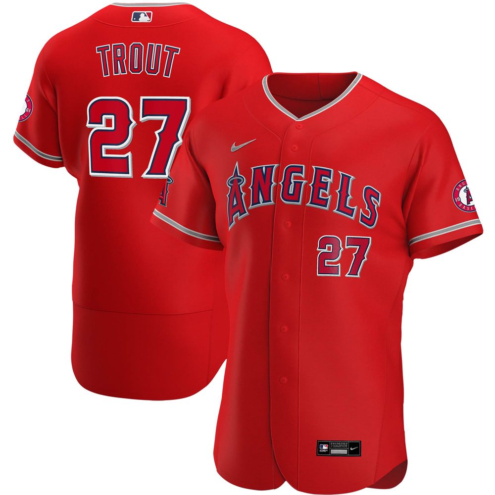 Men's Nike Mike Trout Red Los Angeles Angels Alternate Authentic Player - Jersey