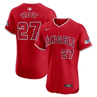 Maillot de joueur d'élite alternatif des Los Angeles Angels Nike Mike Trout rouge pour homme