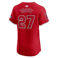 Maillot de joueur d'élite alternatif des Los Angeles Angels Nike Mike Trout rouge pour homme