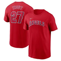 T-shirt avec nom et numéro Nike Mike Trout pour hommes, rouge, Los Angeles Angels Fuse