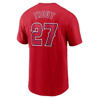 T-shirt avec nom et numéro Nike Mike Trout pour hommes, rouge, Los Angeles Angels Fuse