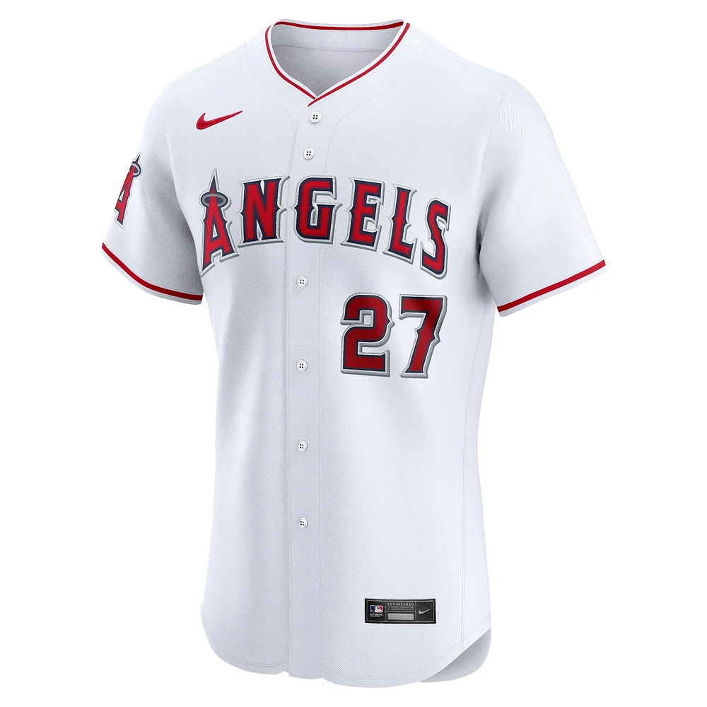 Maillot Nike Mike Trout pour homme, blanc, Los Angeles Angels Home Elite Player