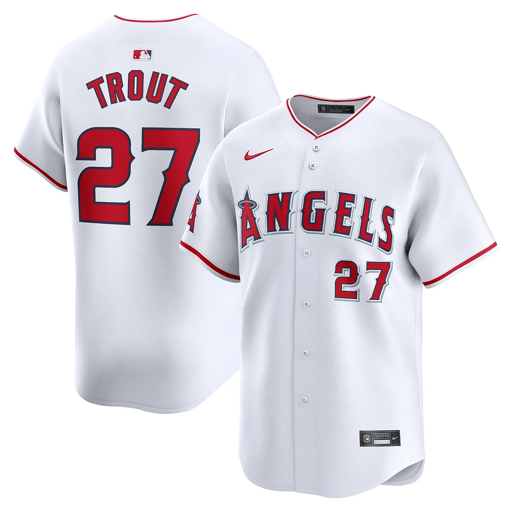 Maillot Nike Mike Trout pour homme, blanc, Los Angeles Angels Home Limited Player