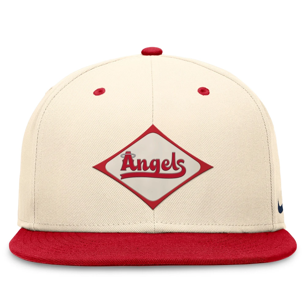 Men's Nike Natural/Red Los Angeles Angels City Connect True Fitted Hat