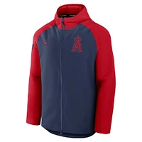 Men's Nike Navy/Red Los Angeles Angels Authentic Collection Raglan Performance Full-Zip Jacket