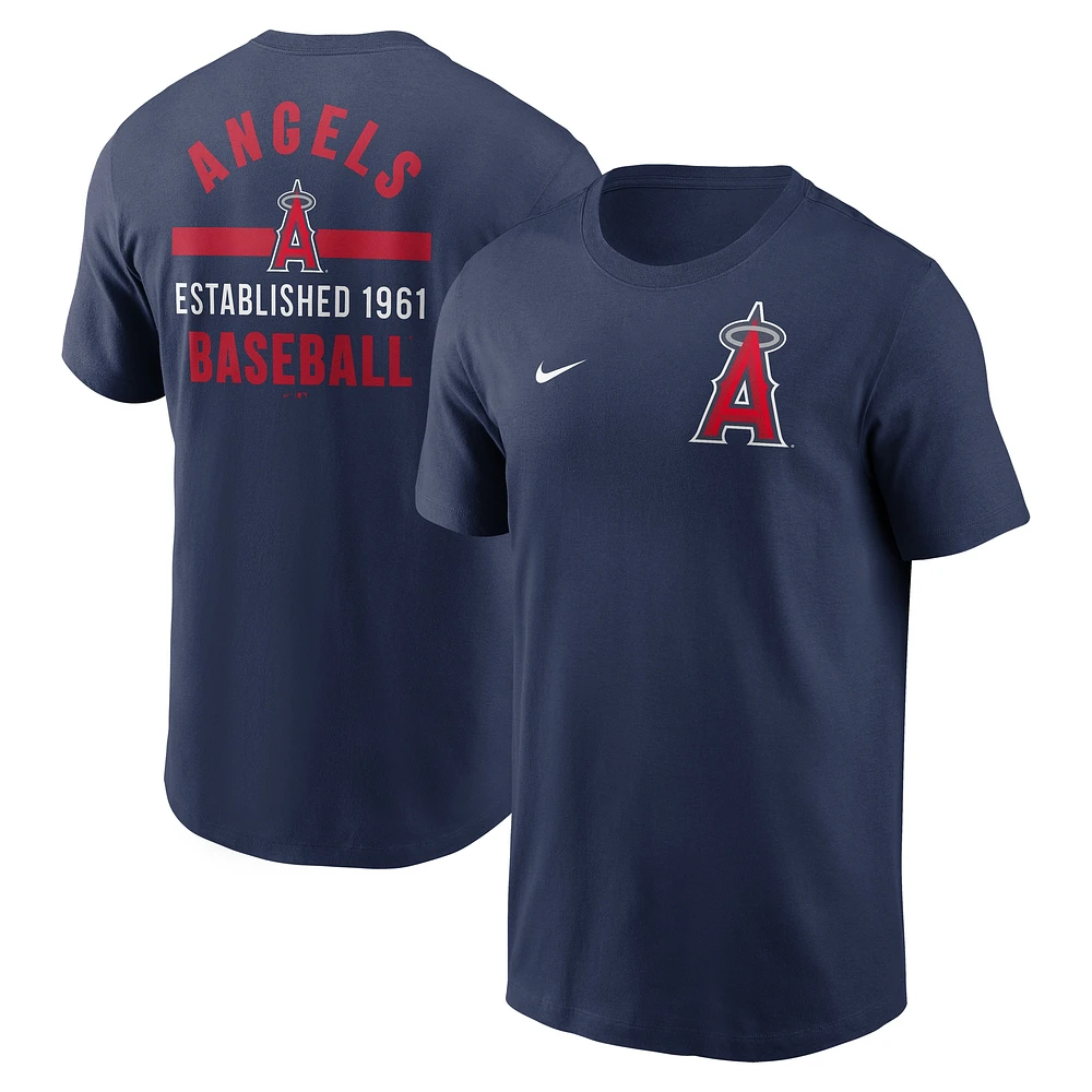 T-shirt Nike bleu marine Los Angeles Angels 2-Hit pour homme