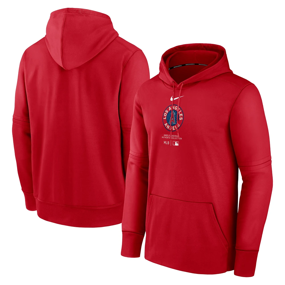 Sweat à capuche Nike Los Angeles Angels Authentic Collection City Connect Performance pour homme, rouge