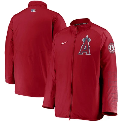 Veste entièrement zippée Nike rouge Los Angeles Angels Authentic Collection Dugout pour homme