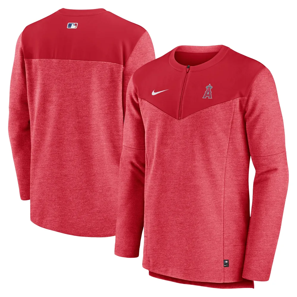 Haut à demi-glissière Nike Los Angeles Angels Authentic Collection Game Time Performance pour homme rouge