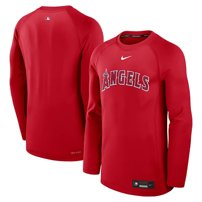 Sweat-shirt à capuche Nike rouge authentique Los Angeles Angels Game Time Performance pour homme