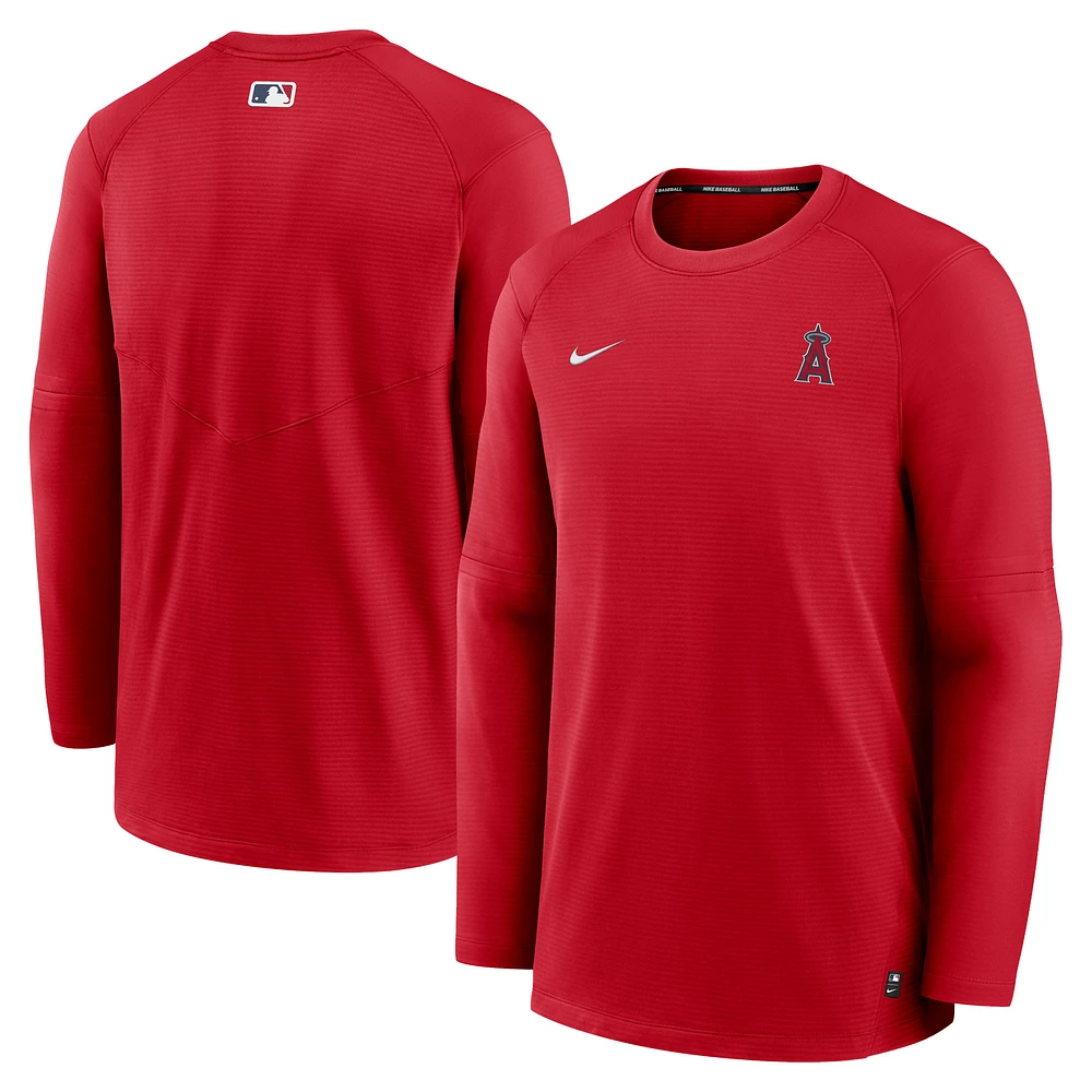 Men's Nike Red Los Angeles Angels Authentic Collection Logo Performance Long Sleeve T-Shirt