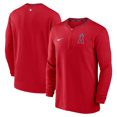 Men's Nike Red Los Angeles Angels Authentic Collection Performance Half-Zip Top