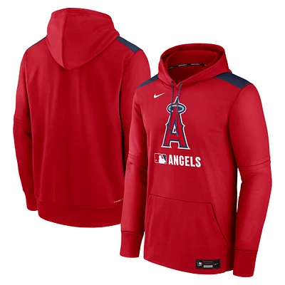 Men's Nike Red Los Angeles Angels Authentic Collection Performance Pullover Hoodie