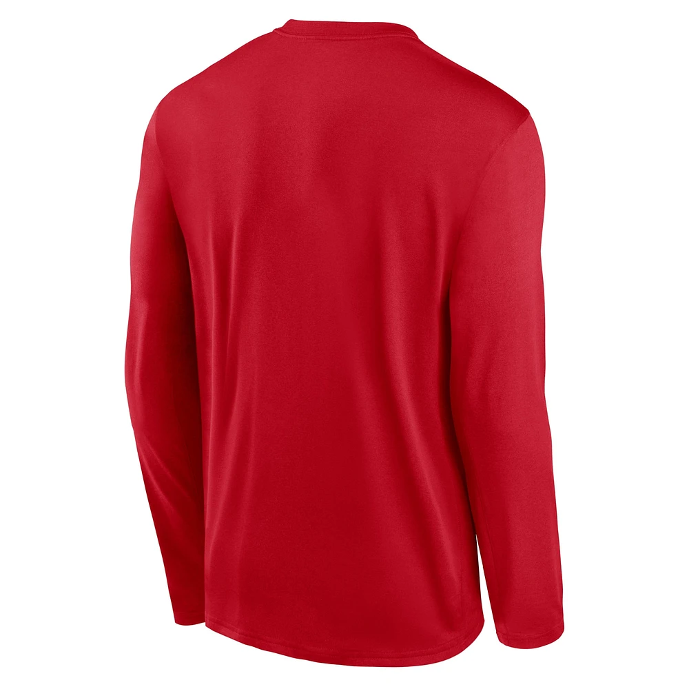 T-shirt à manches longues Nike Los Angeles Angels Authentic Collection Practice Performance pour homme, rouge