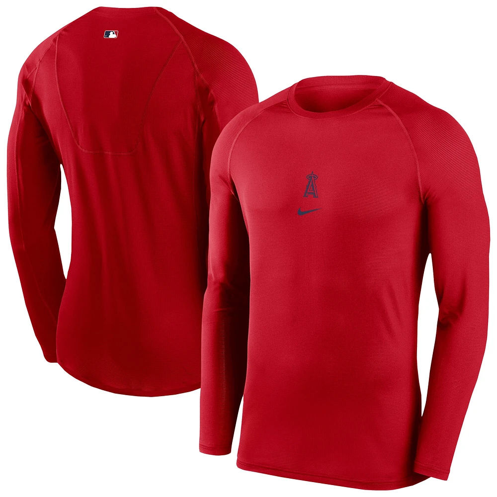 COUCHE DE BASE À MANCHES LONGUES NUT ANGELS ROUGE POUR HOMMES NIKE AUTHENTIC COLLECTION TEEMENL-S