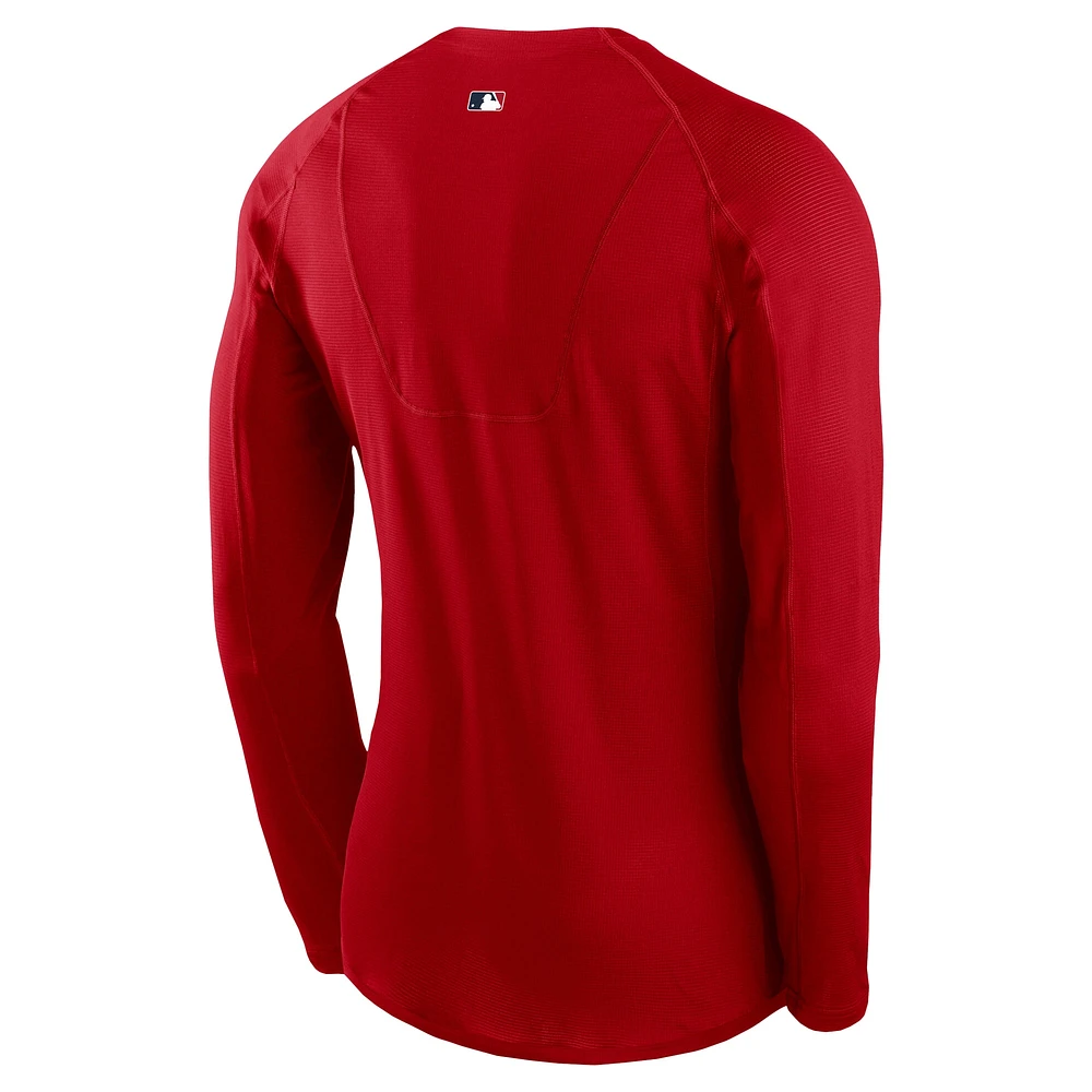COUCHE DE BASE À MANCHES LONGUES NUT ANGELS ROUGE POUR HOMMES NIKE AUTHENTIC COLLECTION TEEMENL-S